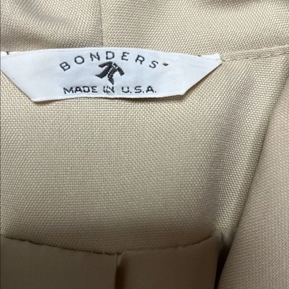 Vintage Bonders  Women’s Cream and Tan Trench Coat size 10 - Picture 3 of 9